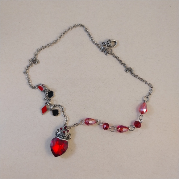 Heart Pendant Necklace with Red Accents - Picture 7 of 11